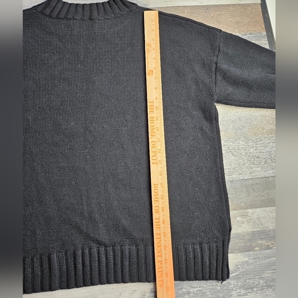 Cable Stitch Black Sweater Lightning Bolts Medium "David Rose" style - Picture 9 of 12